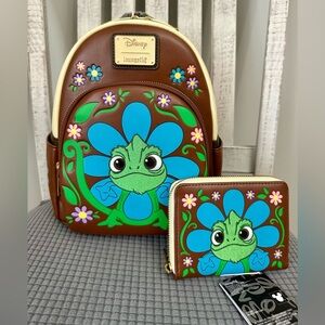 Loungefly Disney Tangled Pascal Flower Mini Backpack & Wallet— BL Exclusive